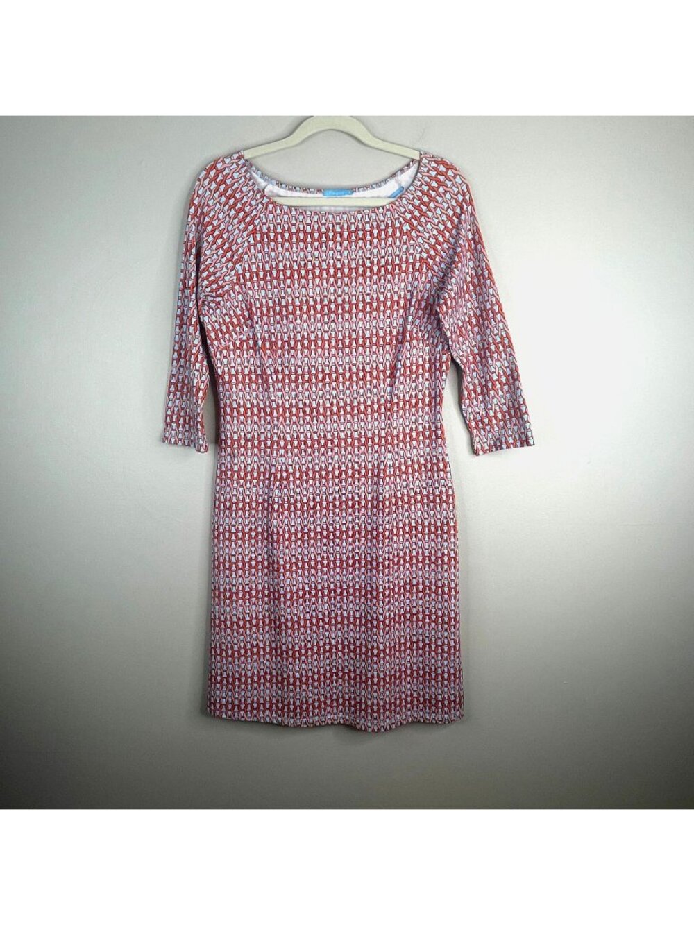 J McLaughlin Sheath Dress Small Catalina Cloth Chain Print Coastal Preppy Travel